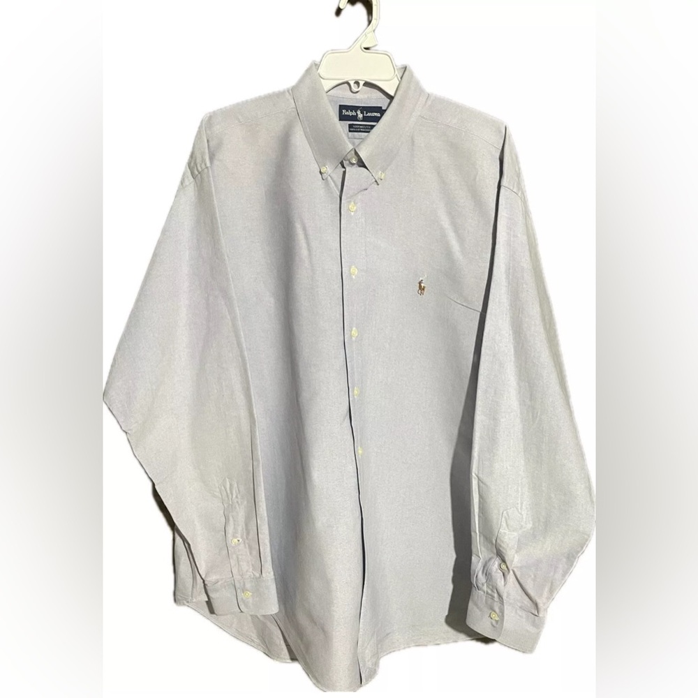 Polo Ralph Lauren Shirt Blue Long Sleeve Cotton Pinpoint Oxford Yarmouth…